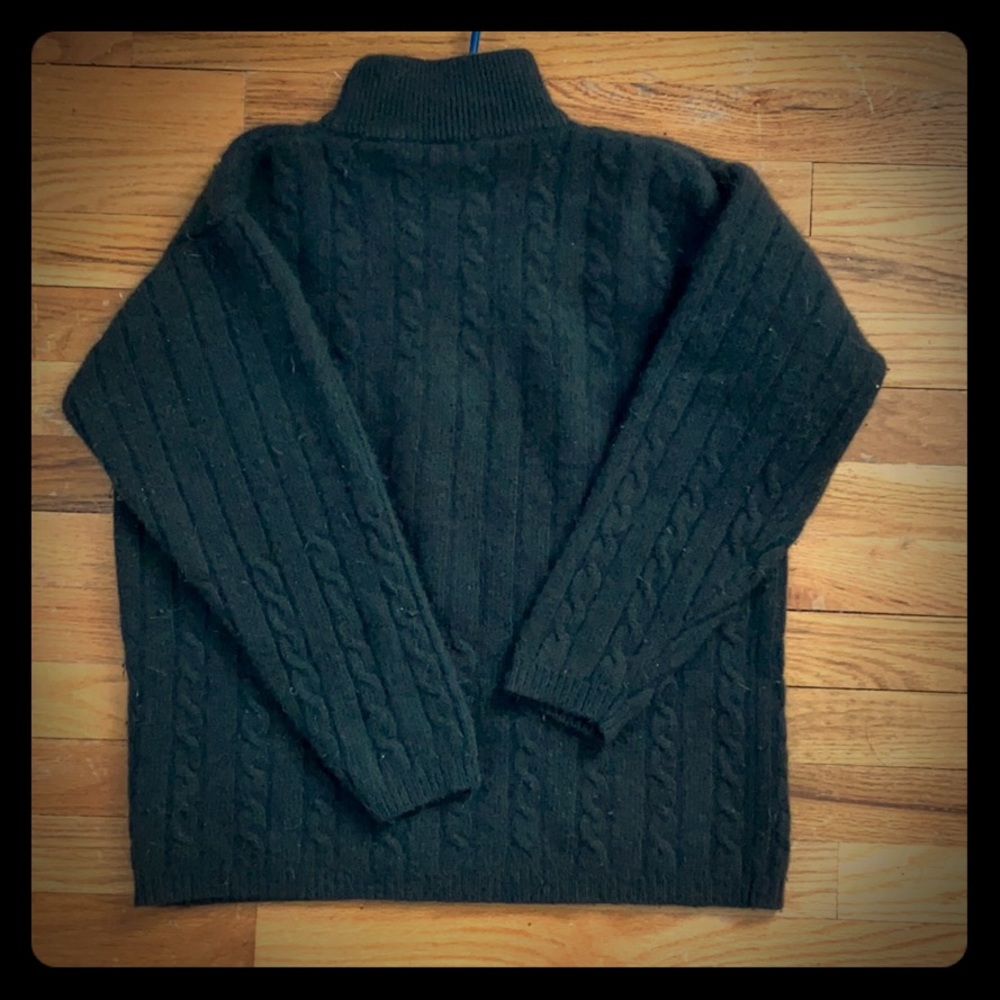 Army green turtle neck sweater